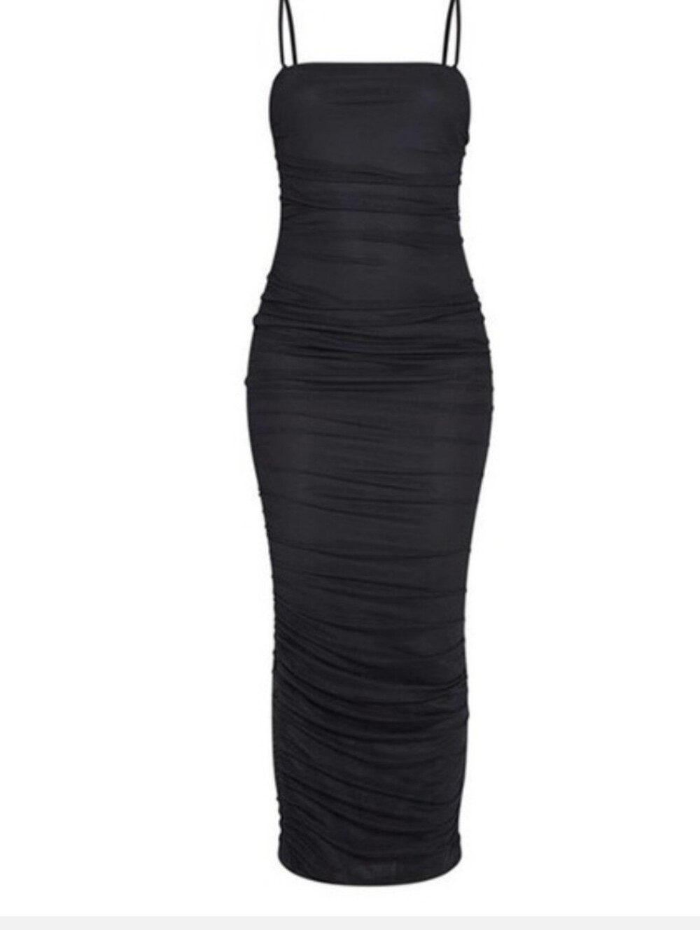 🕶BLACK  CUTE DRESS🕶Strappy  Mesh Midaxi Dress